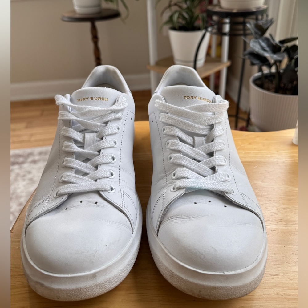 Tory Burch Classic White Lace-Up Sneakers